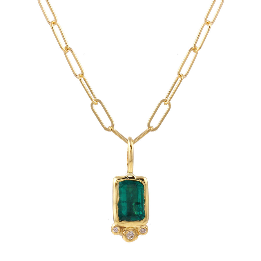 Rectangle Emerald Necklace Pendant Jaine K Designs   