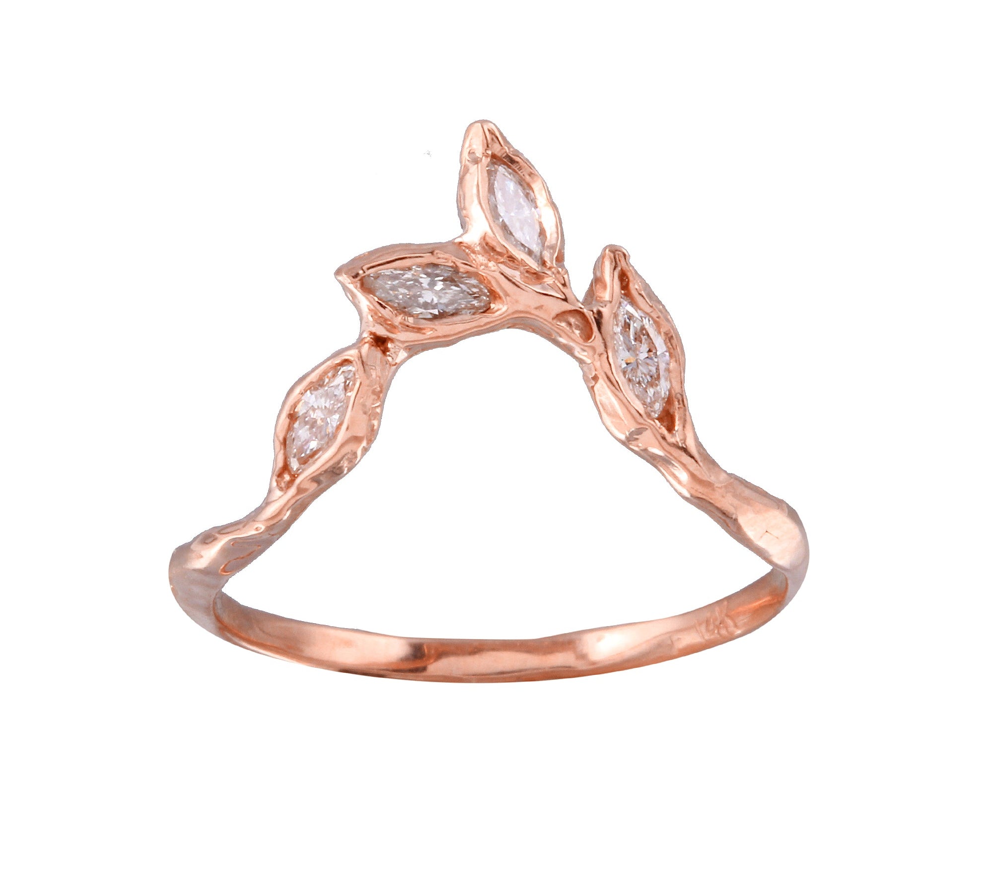 Diamond Leaf Arch Ring Cocktail Jaine K Designs   