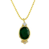 Oval Necklace, Emerald Pendant Jaine K Designs   