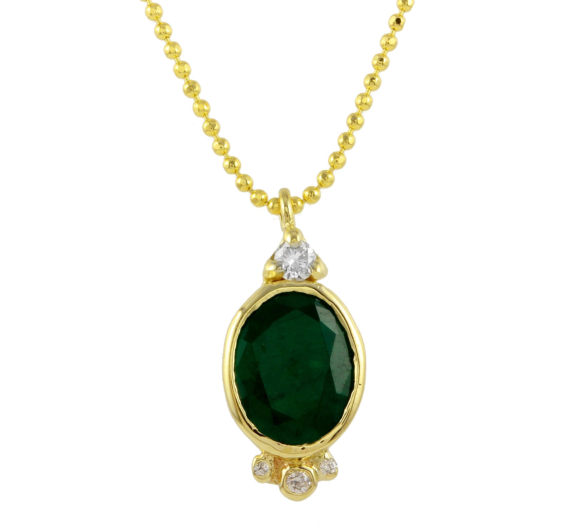Oval Emerald Necklace Pendant Jaine K Designs   
