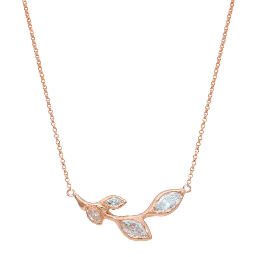 Diamond Petal Necklace Pendant Jaine K Designs   