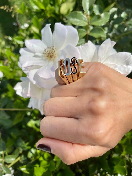 Chunky Initial Ring Statement Helena Rose Jewelry   
