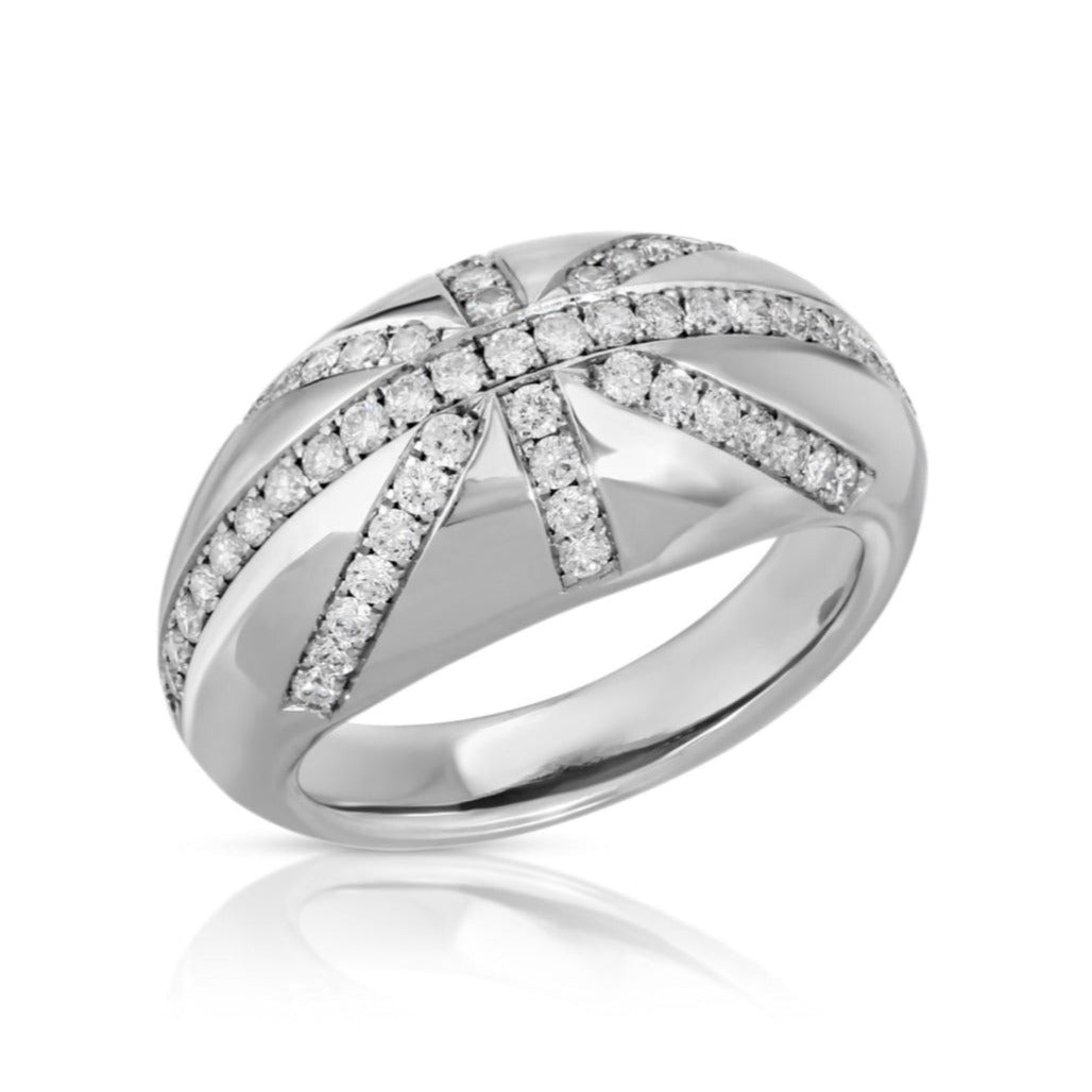 Dome Crossed Lines Ring Statement Ring Sale   
