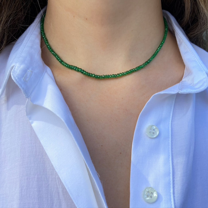Tsavorite Strand Necklace, Yellow Gold Collar Bare Collection   