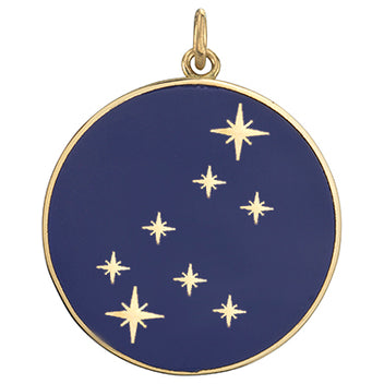 Large Enamel Constellation Pendant Necklaces Bare Collection Aquarius  