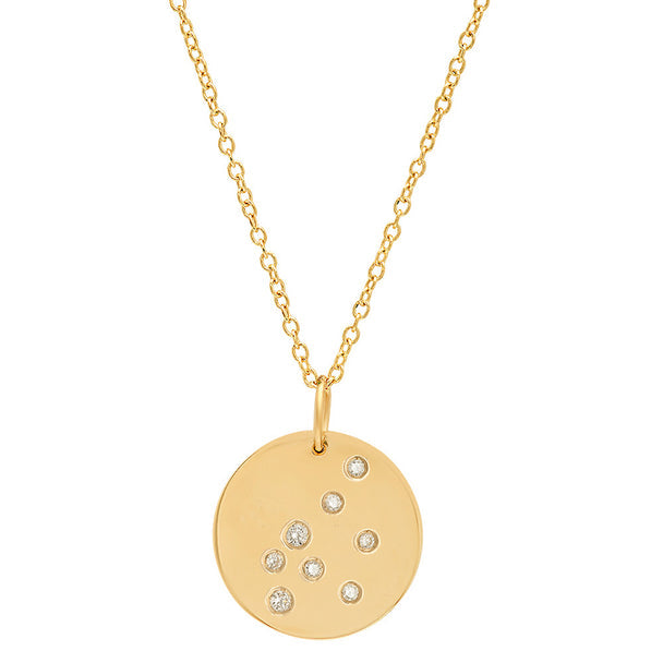 Gold and Diamond Constellation Pendant Pendant Bare Collection Aquarius  