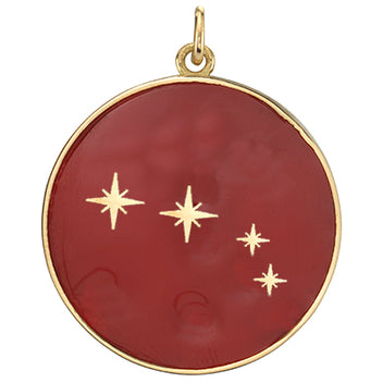 Large Enamel Constellation Pendant Necklaces Bare Collection Aries  