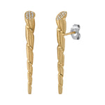 Unicorn Horn Studs, Yellow Gold and Diamond Stud Earrings Sale   