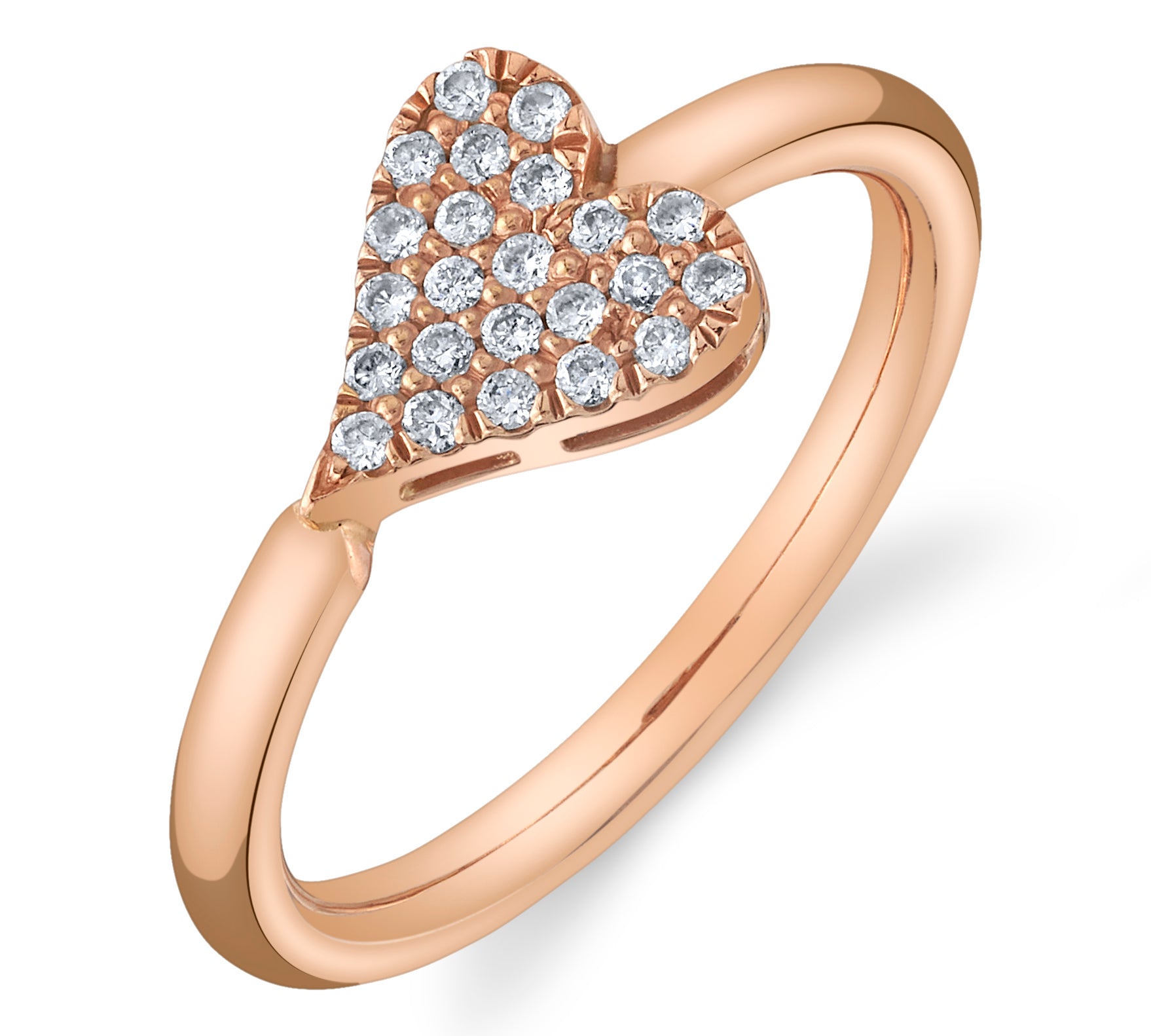 Small Diamond Heart Ring Stack Poom Fine Jewelry   