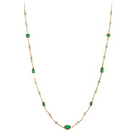 Emerald and Diamond Chain Chain Necklace Roseark Deux   
