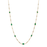 Emerald and Diamond Chain Chain Necklace Roseark Deux   