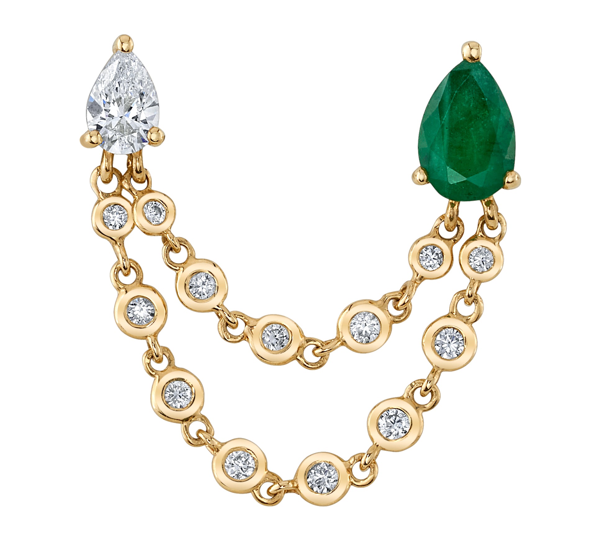 Emerald and Diamond Ear Chain Chain Roseark Deux   