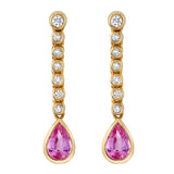 Pink Sapphire Diamond Drop Earrings Drop Roseark Deux   