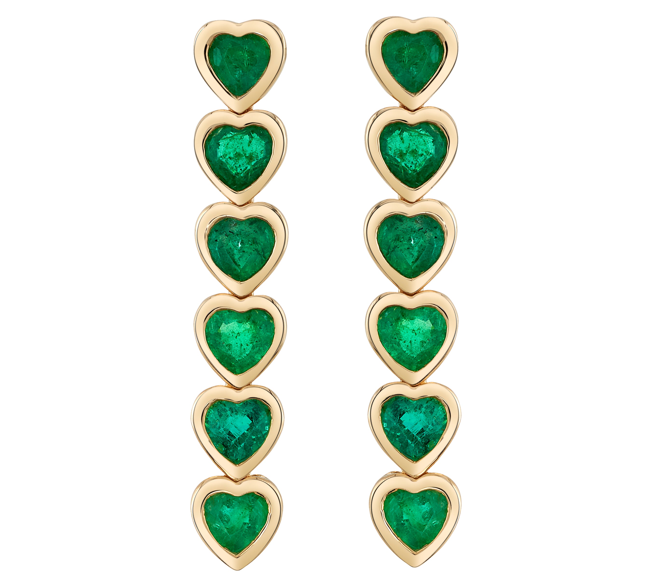 Emerald Hearts Earring Drop Sale   