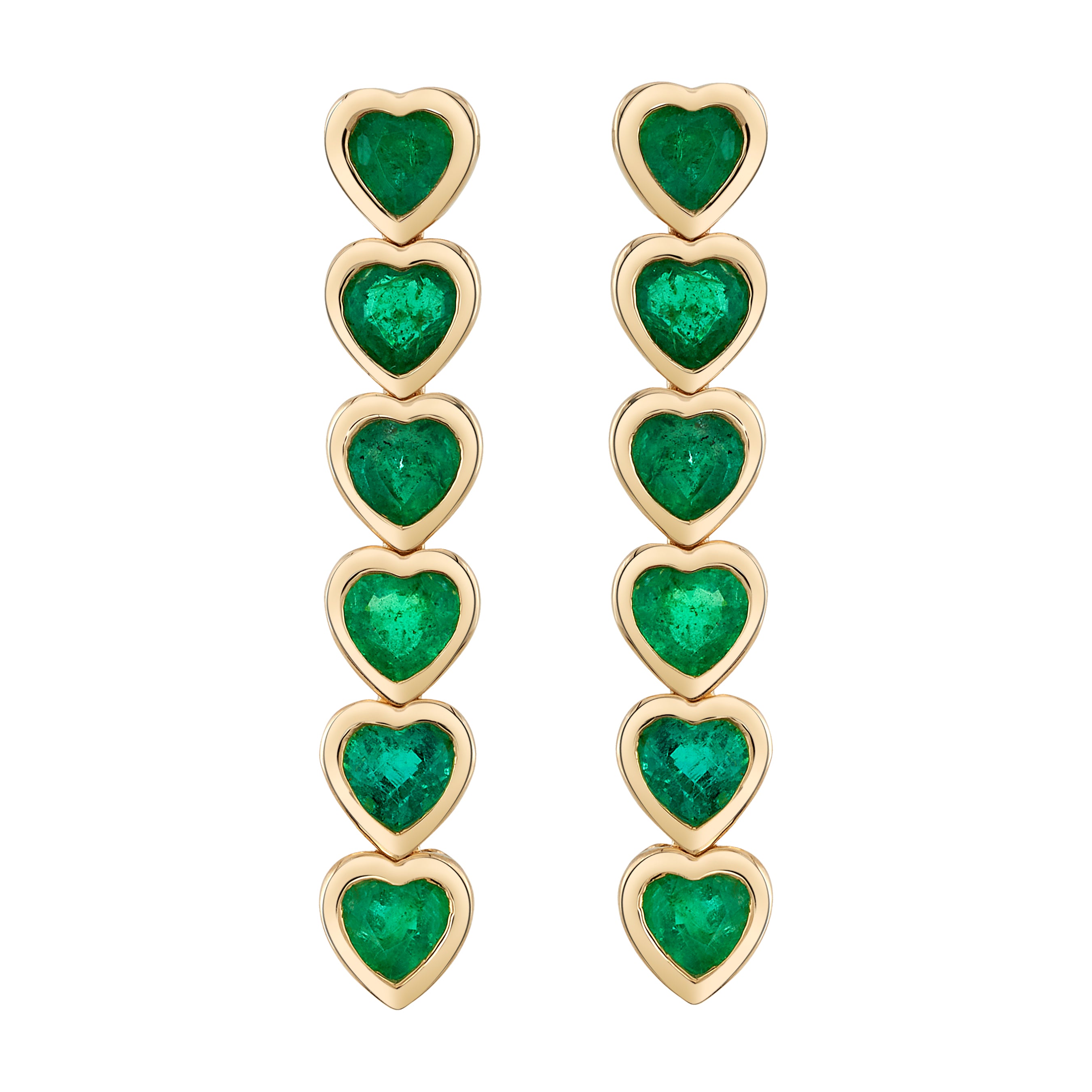 Emerald Hearts Earring Drop Sale   