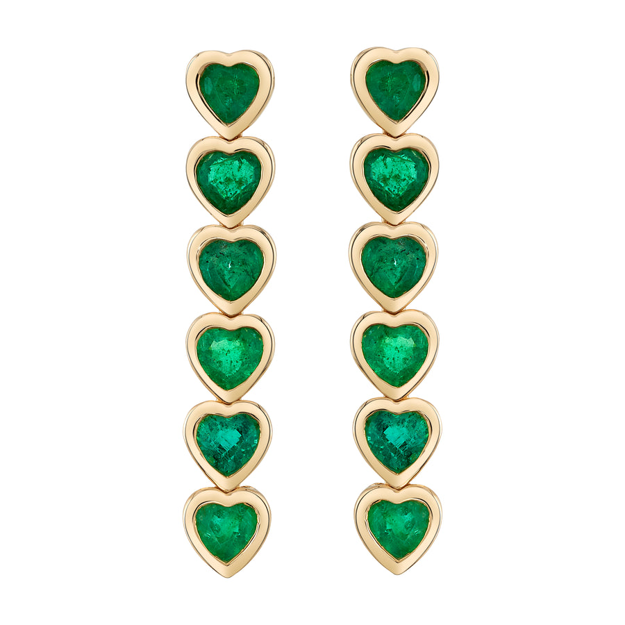 Emerald Hearts Earring Drop Roseark Deux   
