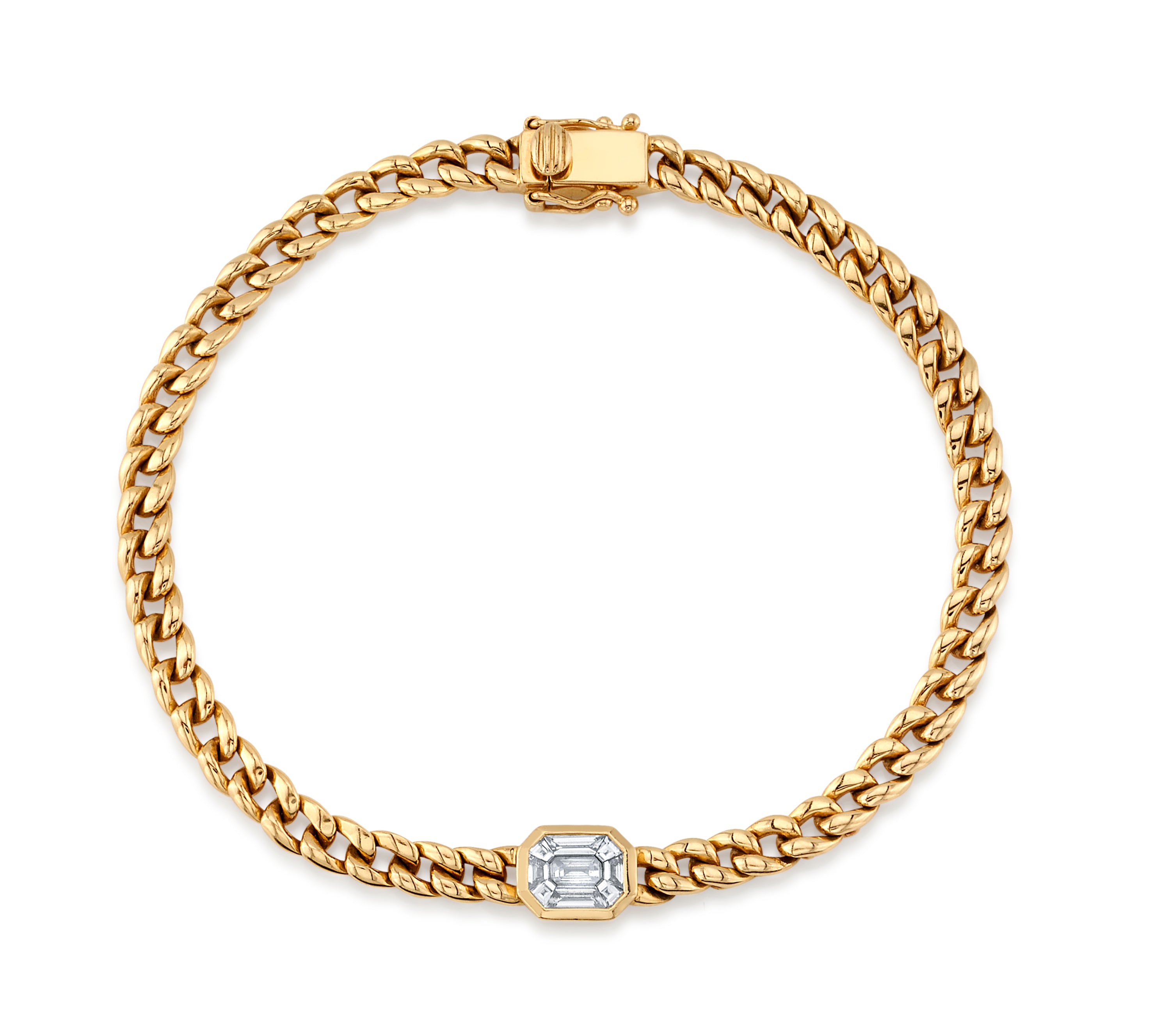 Diamond Baguette Bracelet Chain Roseark Deux   