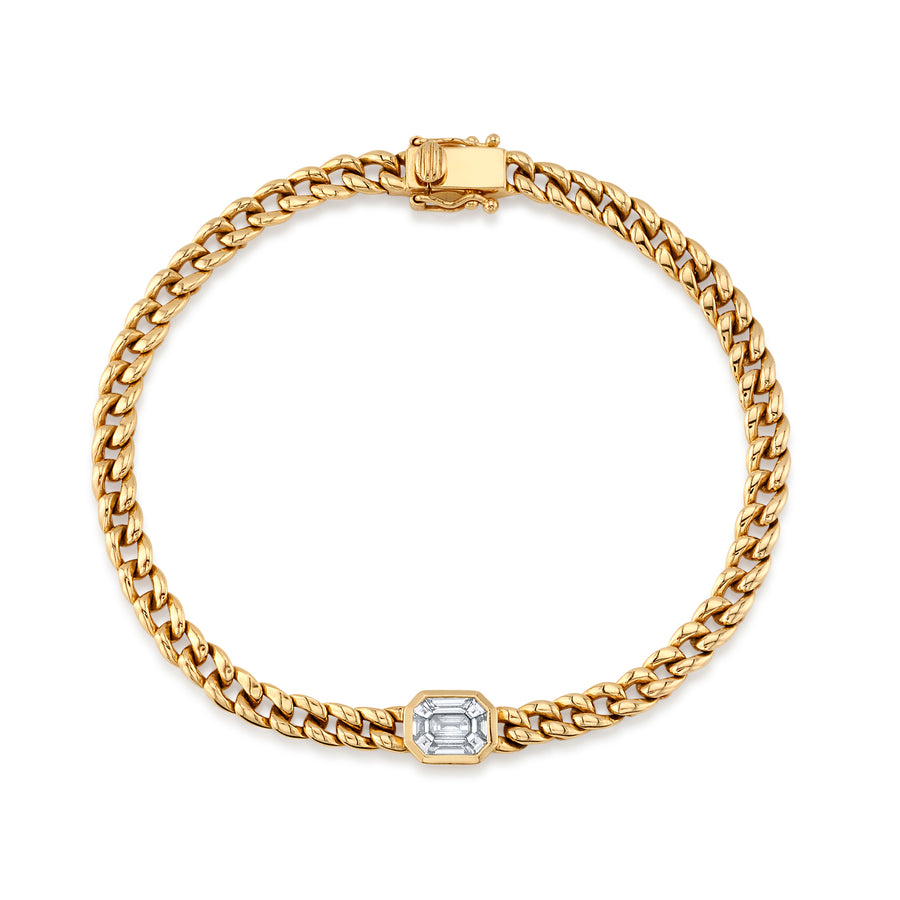 Diamond Baguette Bracelet Chain Roseark Deux   