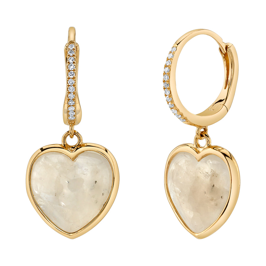Moonstone Heart Earring Drop Roseark Deux   