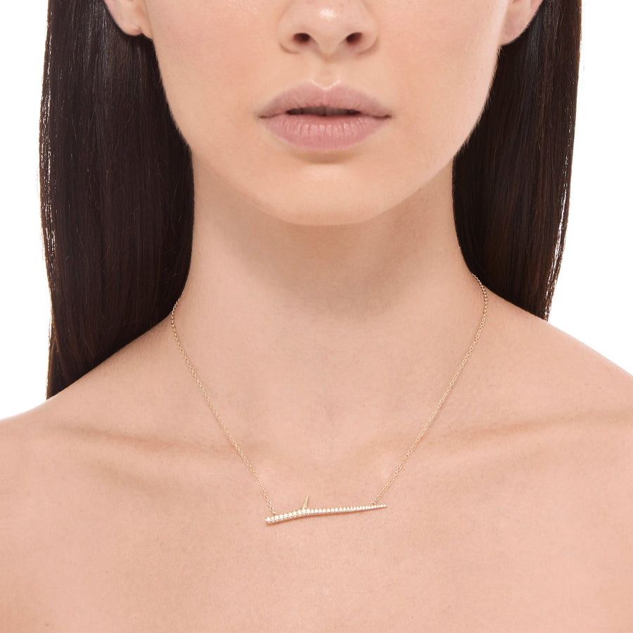 Diamond Horizontal Thorn Necklace Collar Elisabeth Bell Jewelry   