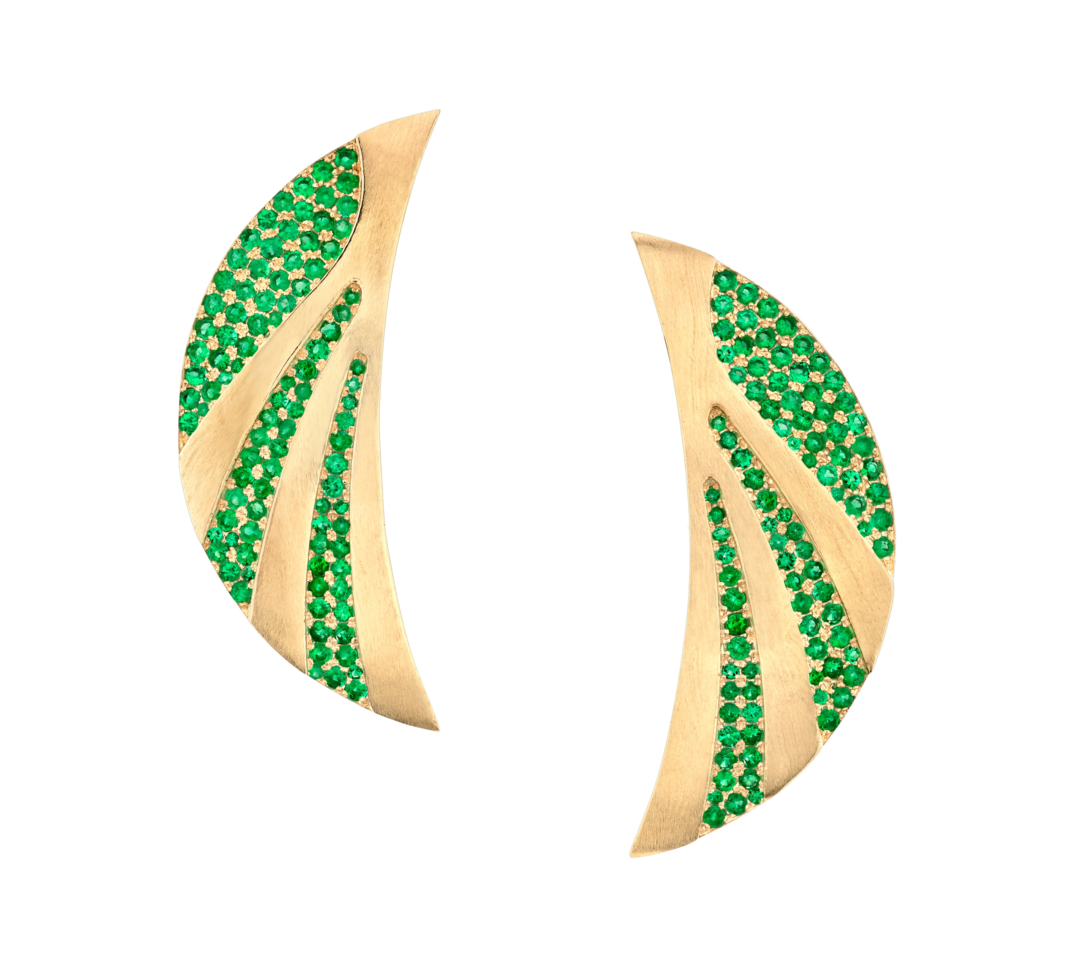 Emerald Crescent Moon Earrings Studs Tracee Nichols Default Title  