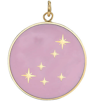Large Enamel Constellation Pendant Necklaces Bare Collection Capricorn  