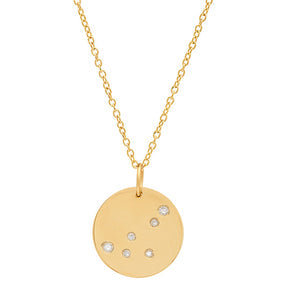 Gold and Diamond Constellation Pendant Pendant Bare Collection Capricorn  