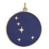 Large Enamel Constellation Pendant Charm Bare Collection Cancer Red 