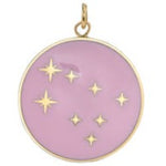 Large Enamel Constellation Pendant Charm Bare Collection Gemini Red 