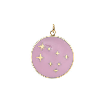 Small Enamel Constellation Charm Charm Bare Collection Gemini Pink 