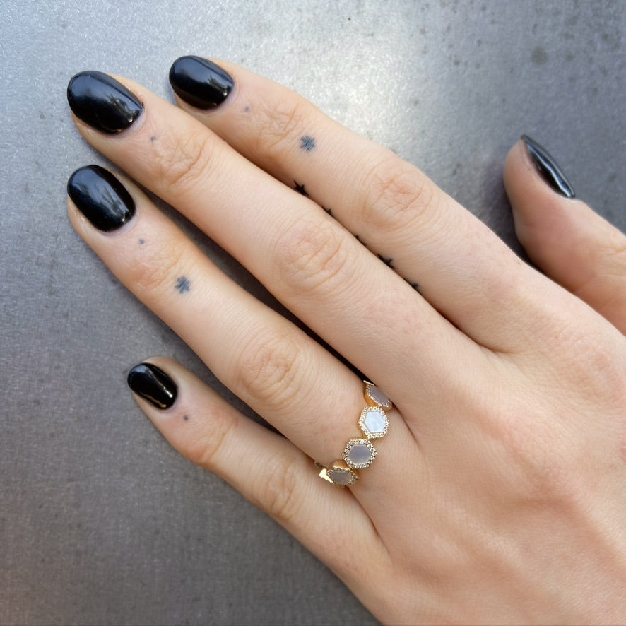 Geometric Rings Stack Latelier Nawbar hexagon  