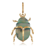 Luminescent Scarab Beetle Charm with Diamond Charm Maura Green   