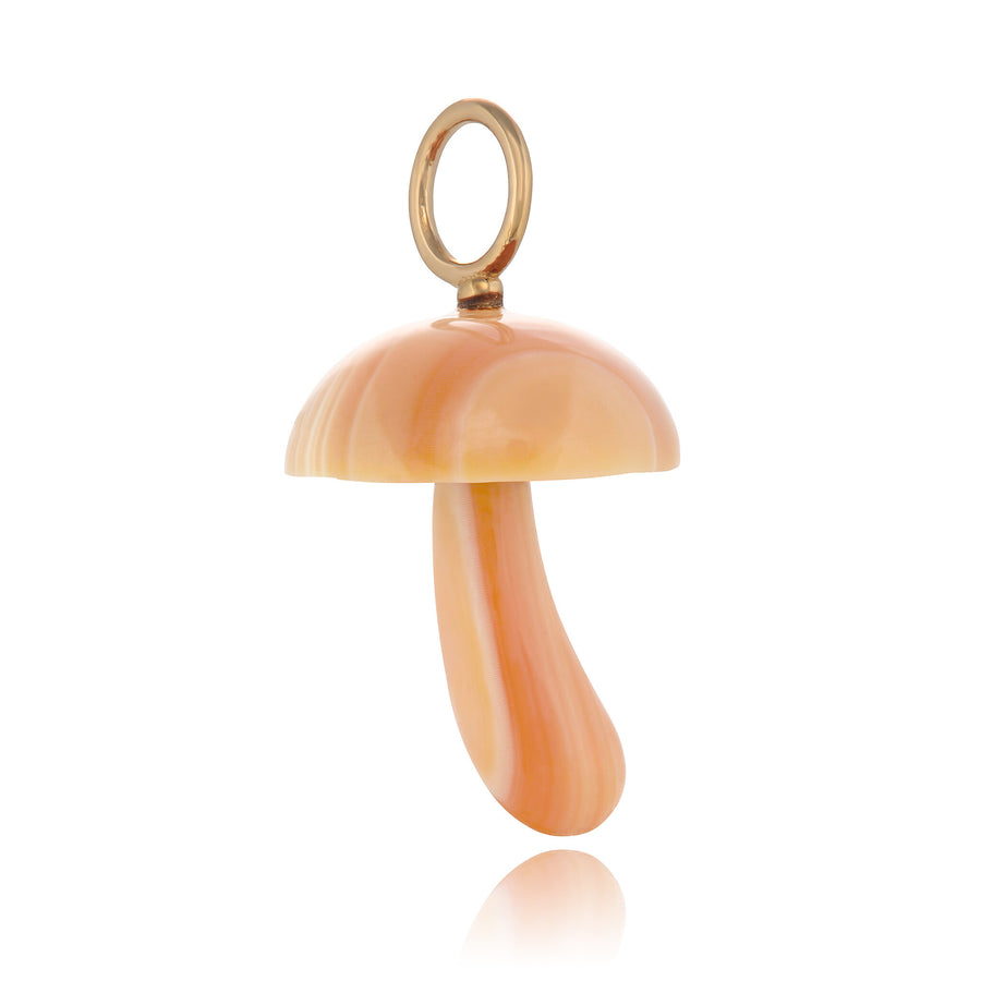 Magic Mushroom Charm Carved from Apricot Conch Shell Charm Maura Green Classic  