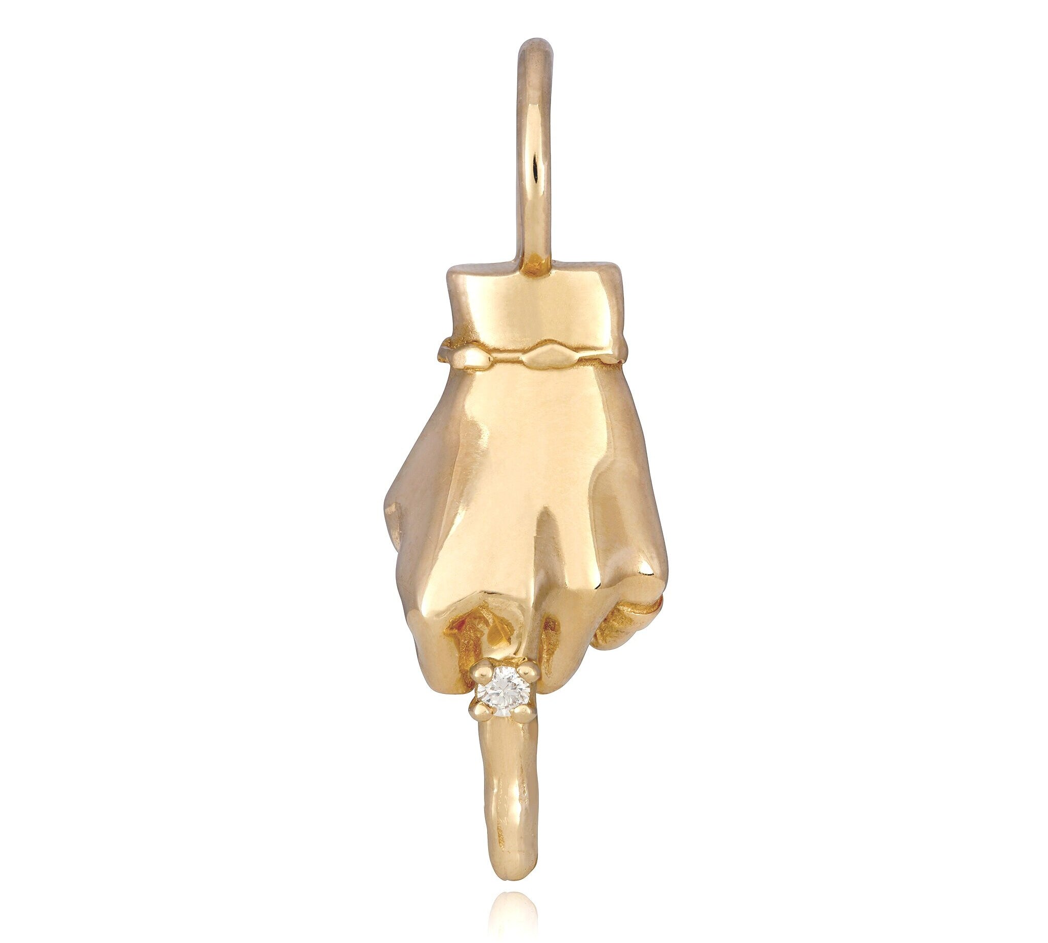 'The Ladybird' Middle Finger Charm with Diamond Charm Maura Green   