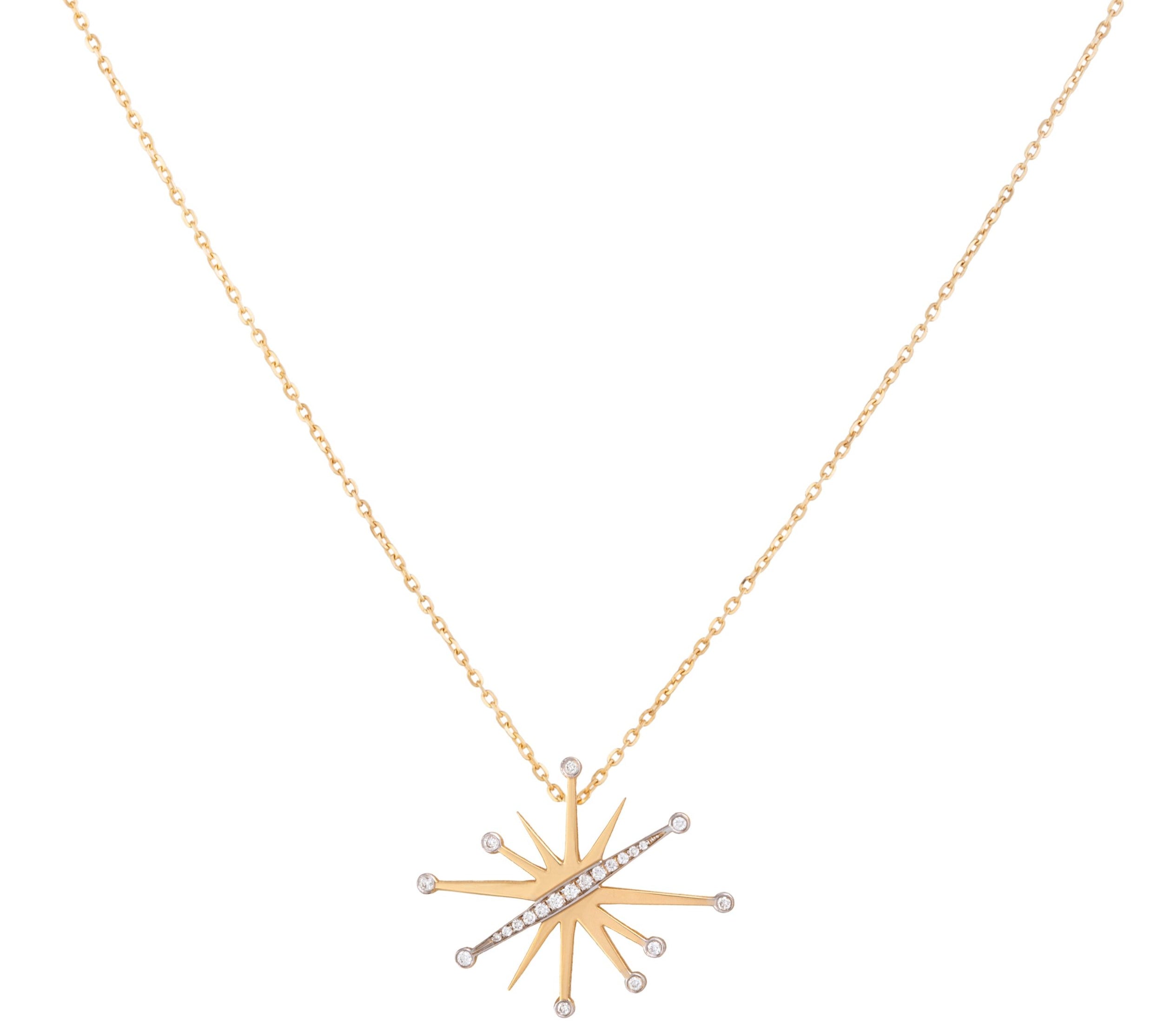 Maxi Diamond Splash Necklace Pendant Necklace Falamank