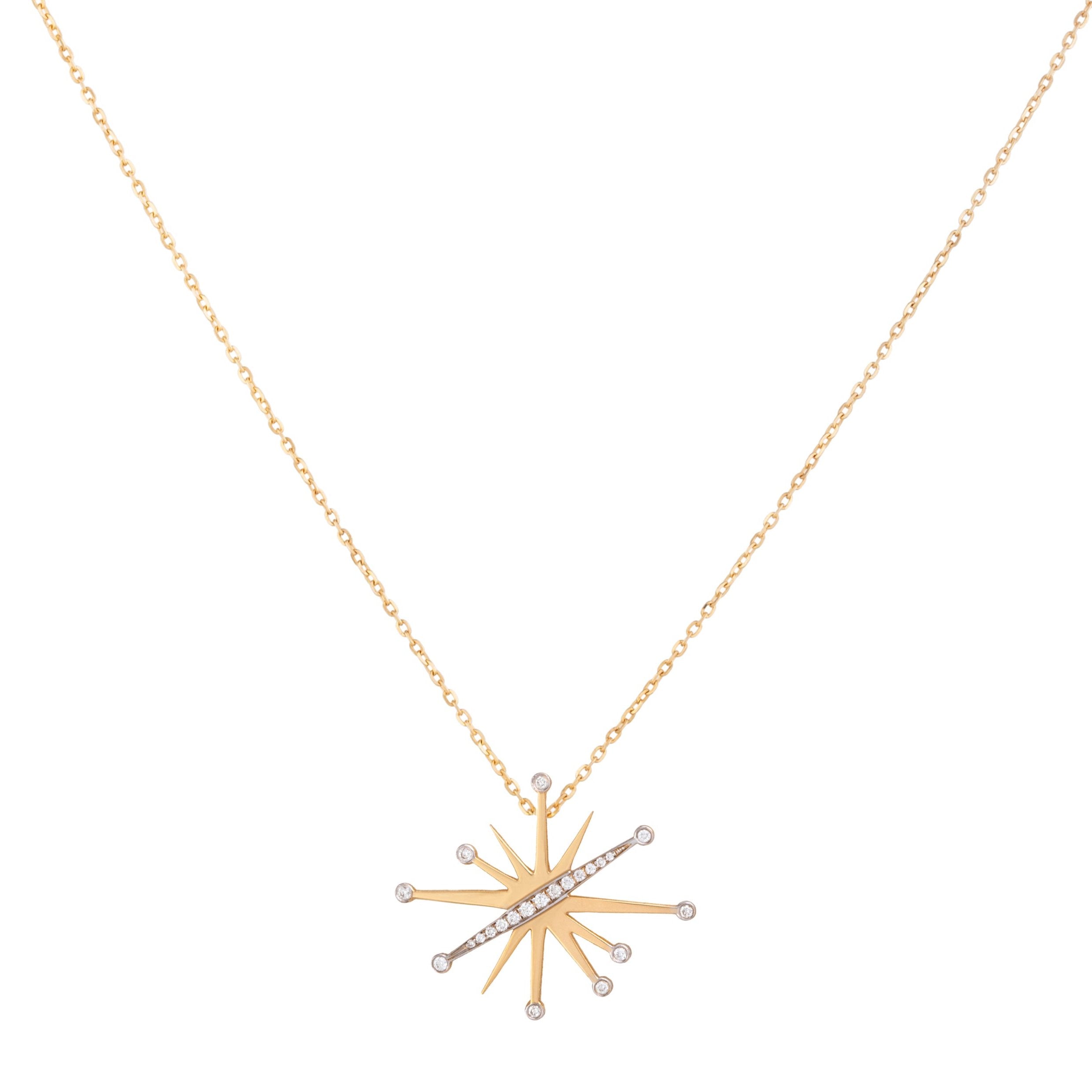 Maxi Diamond Splash Necklace Pendant Necklace Falamank