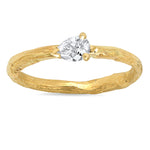 Diamond Pear Willow Ring Bridal Elisabeth Bell Jewelry Yellow Gold  