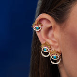 Diamond Ruby Evil Eye Earrings Earrings Falamank   