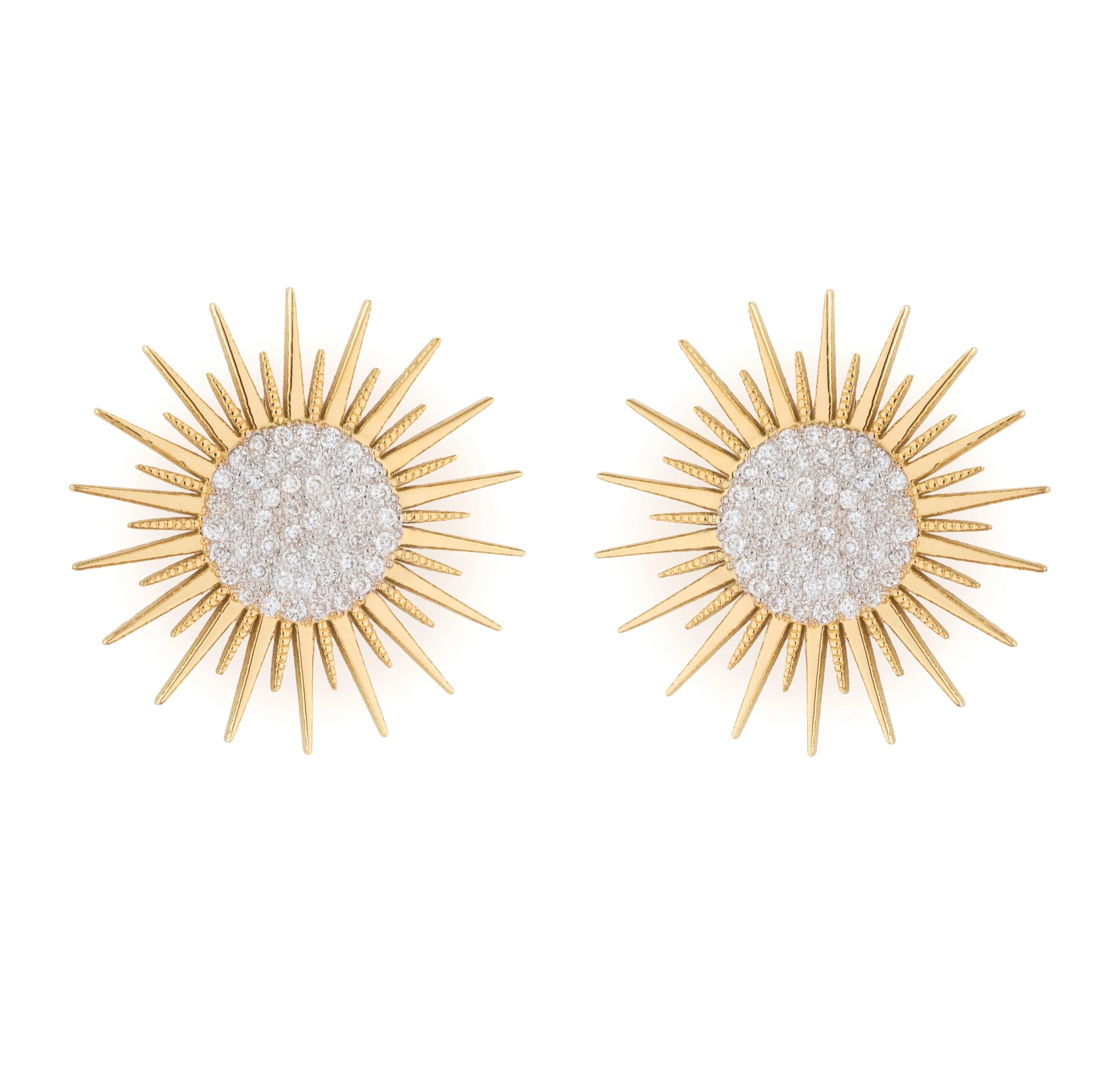 XXL Soleil Stud Diamond Earrings Stud Earrings Falamank
