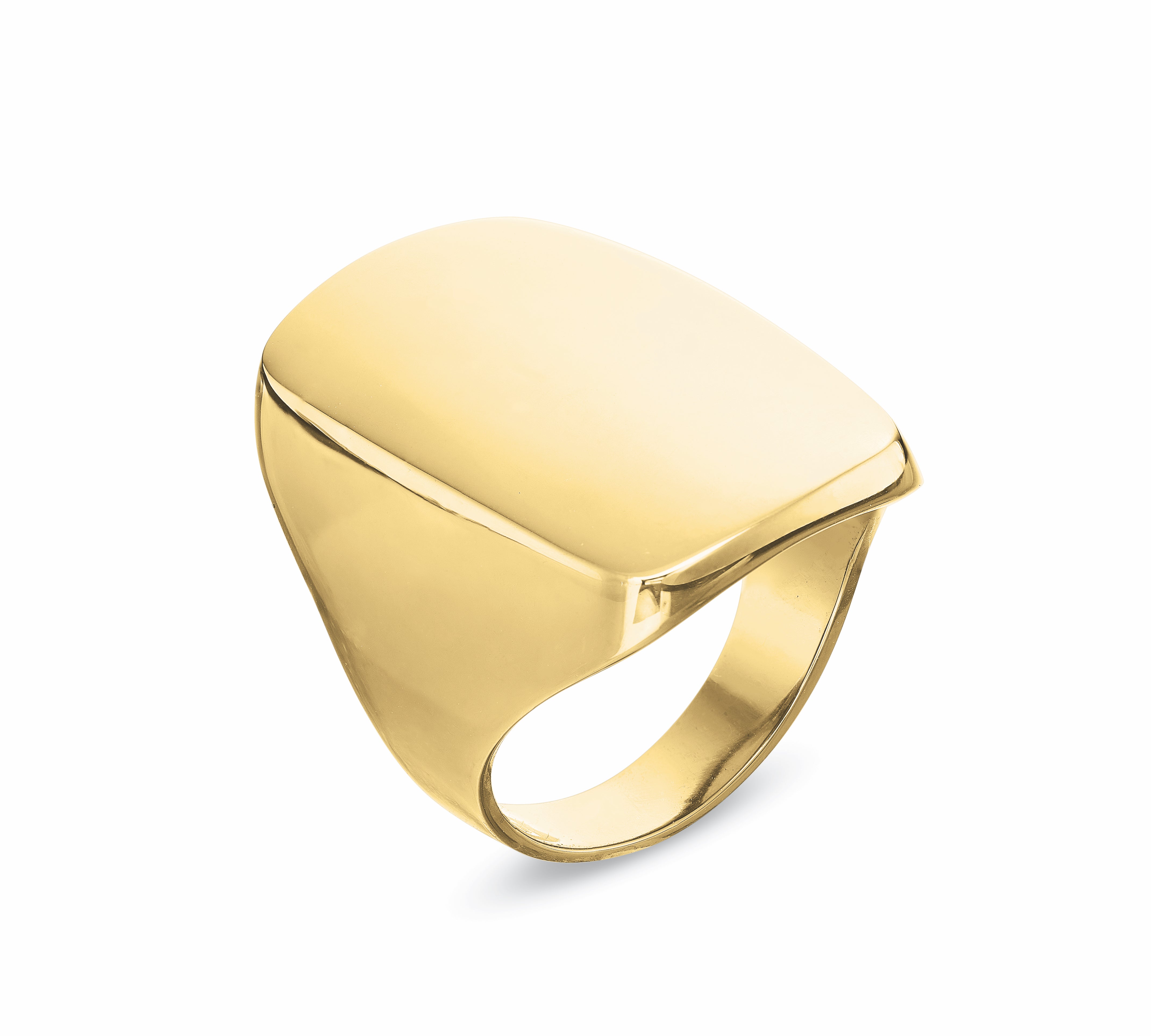 Gold Shield Ring Statement Tracee Nichols Yellow Gold 4.5 