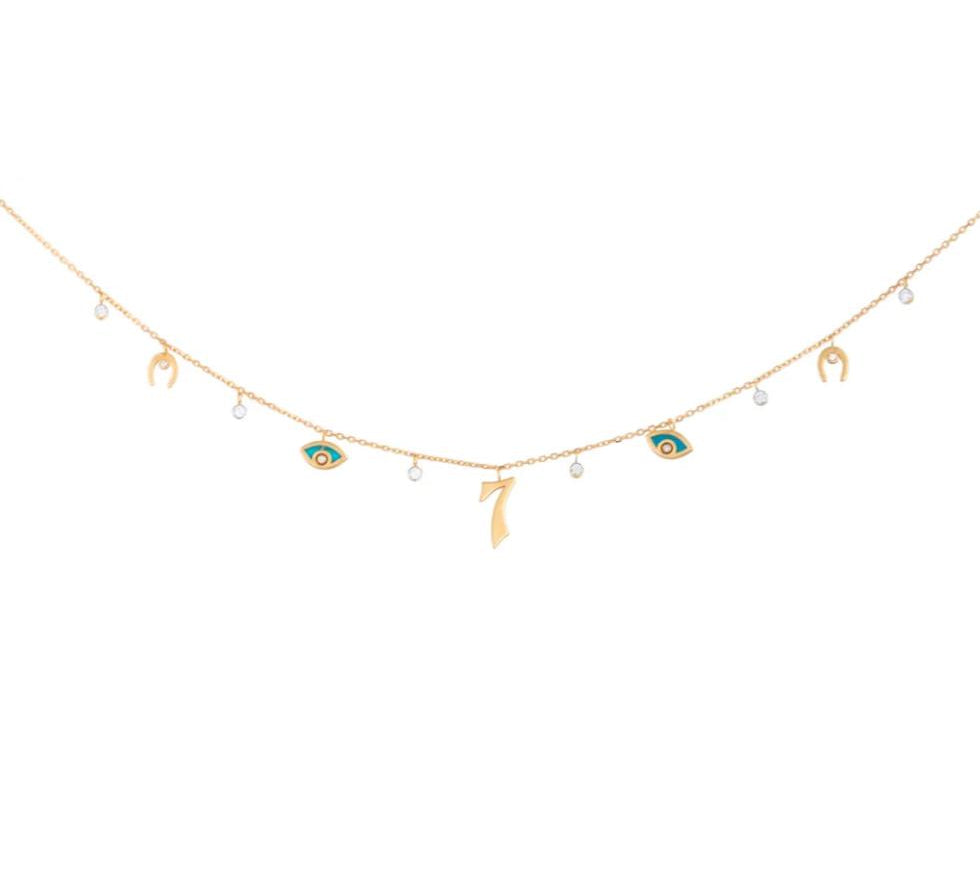 Lucky Charms on Chain Choker Necklace Charm Necklace Falamank