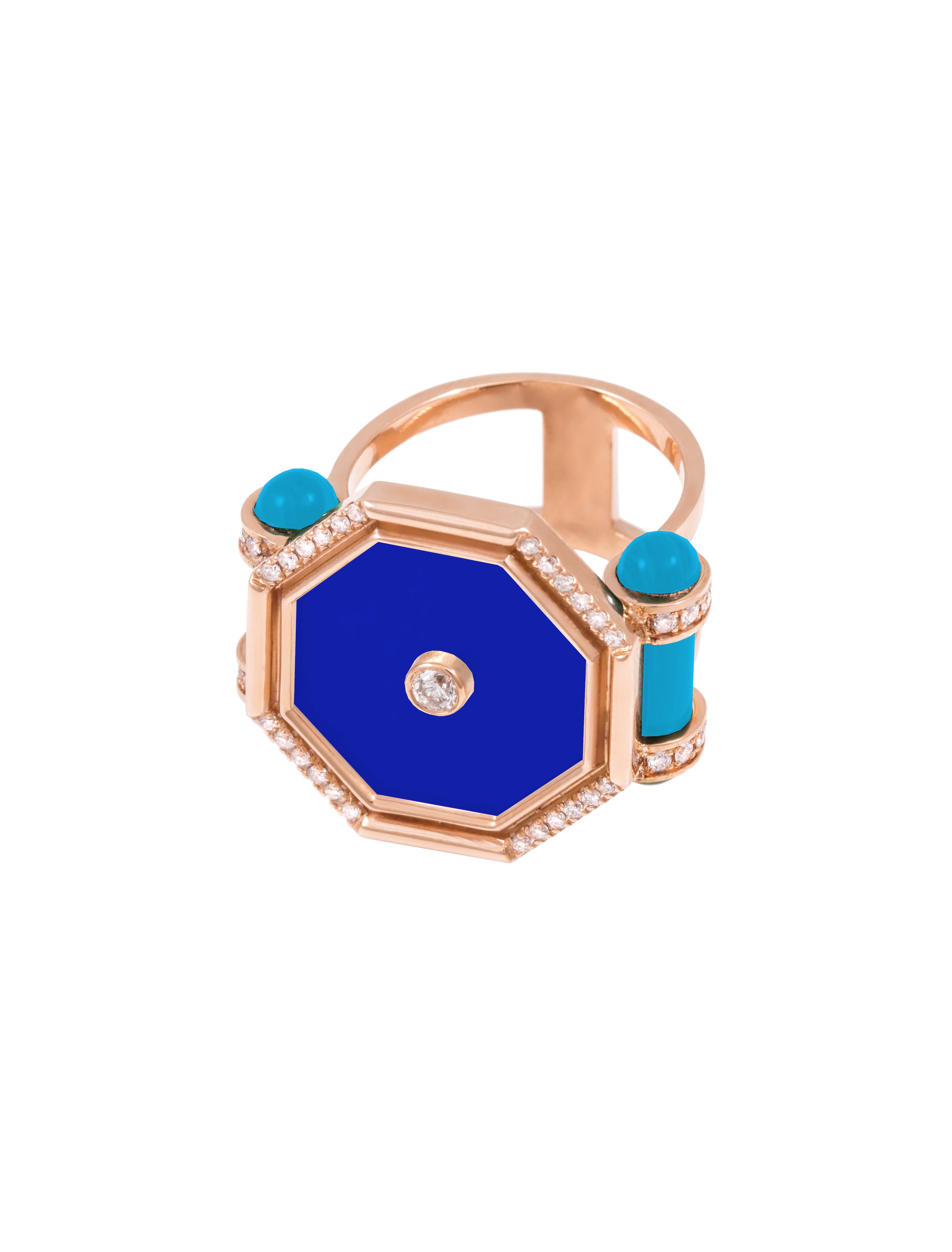 Hexagon Amulet Ring, Lapis Cocktail Latelier Nawbar   