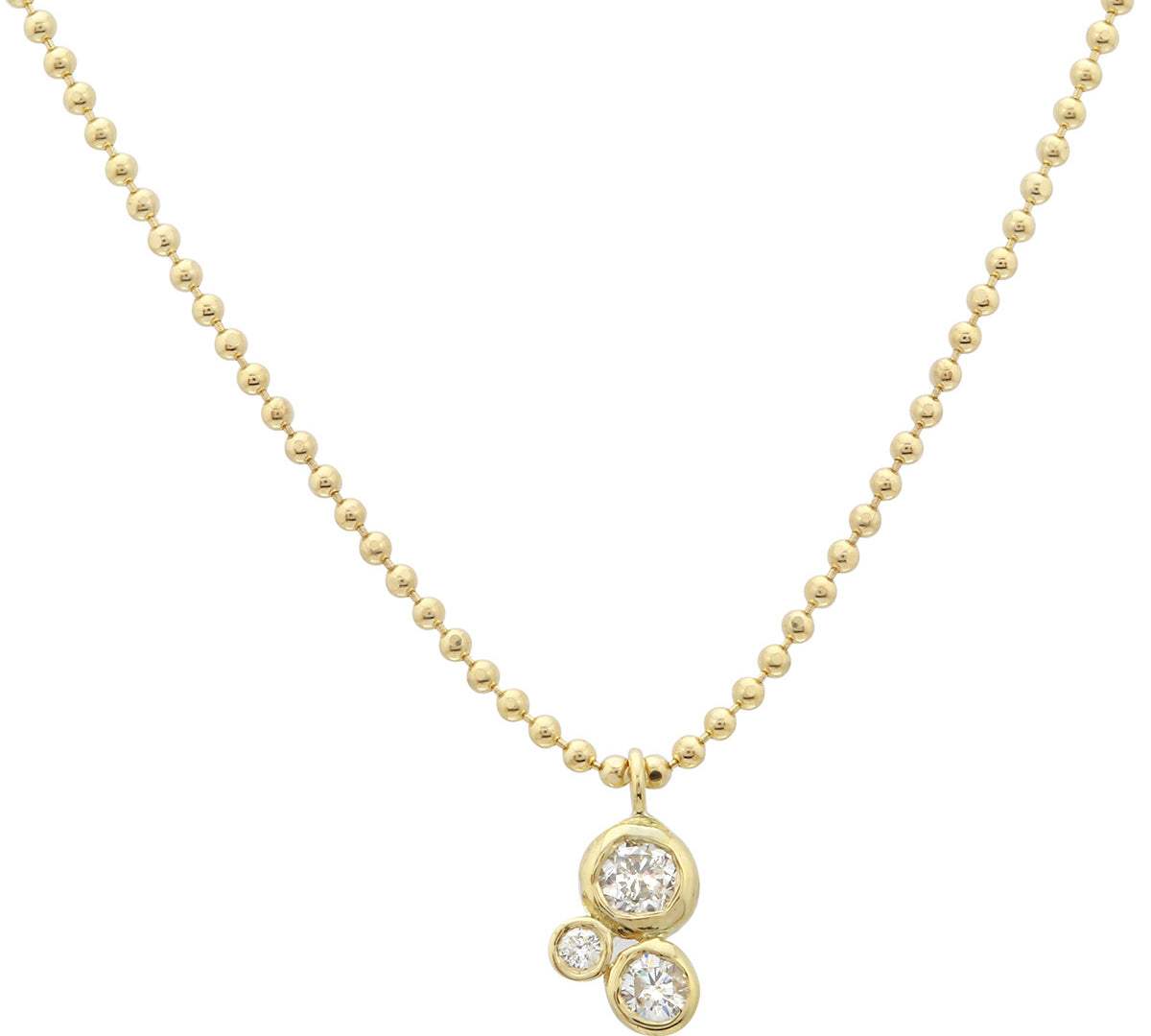 Three Diamond Necklace Pendant Jaine K Designs   