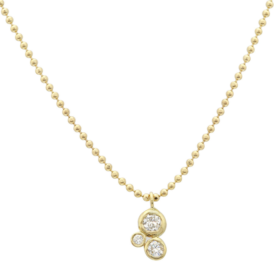 Three Diamond Necklace Pendant Jaine K Designs   