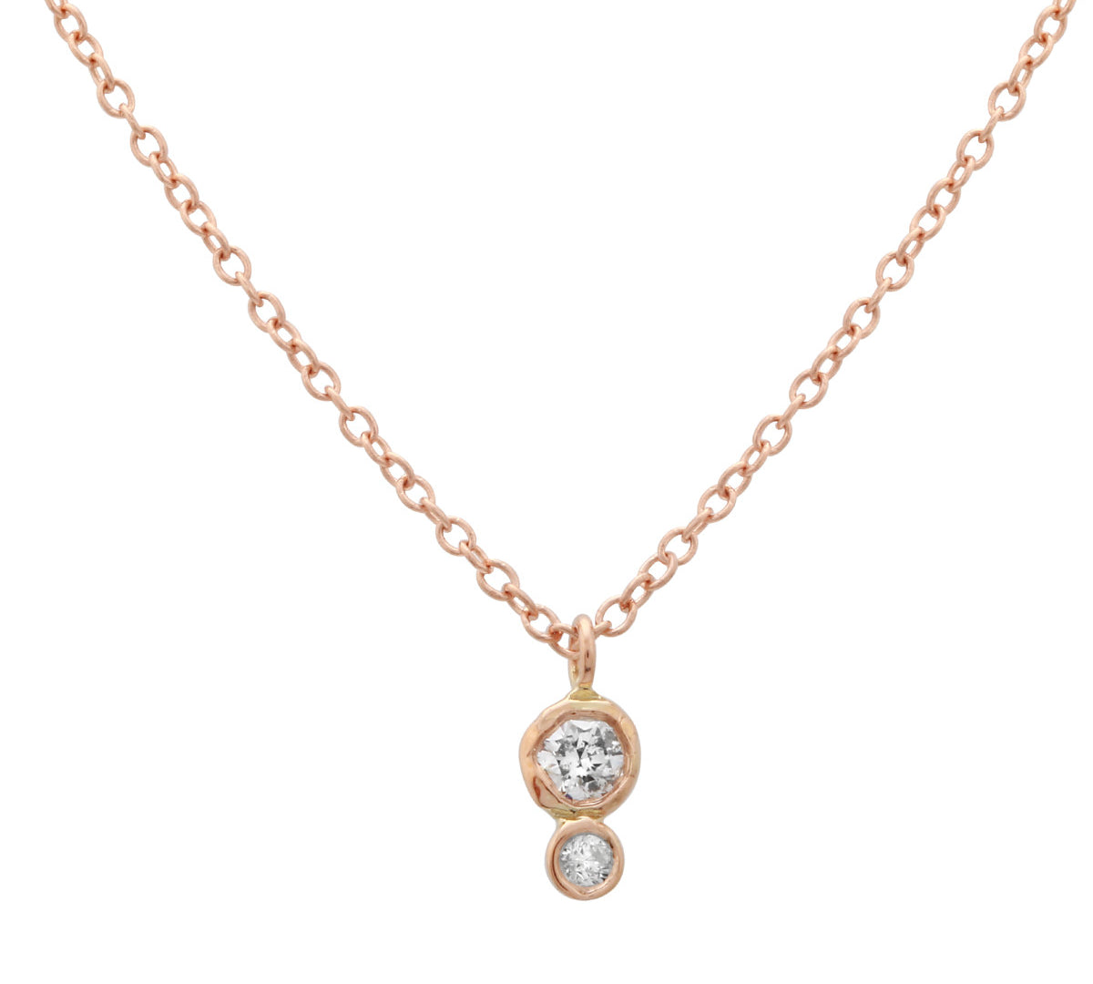 Two Diamond Necklace Choker Choker Necklace Jaine K Designs Rose Gold