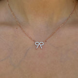 Diamond Bow Necklace Pendant Poom Fine Jewelry   