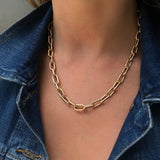 18in Yellow Gold Thick Boxy Chain Chain Necklace Roseark Deux   