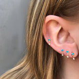 Double Dangle Earring, Turquoise and Diamond Drop Earrings Jaine K Designs   