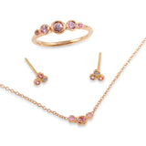 Five Bezel Ring, Pink Sapphire Stack Jaine K Designs   
