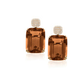 Gossip Cognac Quartz Earrings with Diamonds Drop Goshwara   